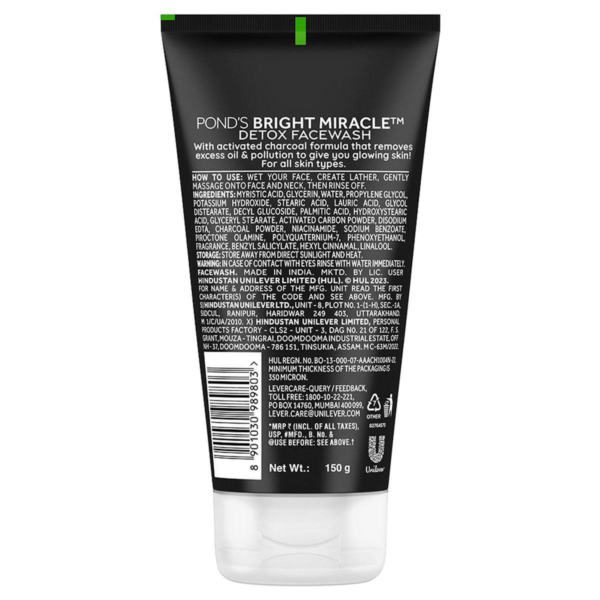 Pond's Pure Detox Face Wash 150 gm | With Activated Charcoal | Deep Cleansing Of Pollutants & Dirts | For Glowing Skin, Pack of 1 Pond's Pure Detox Face Wash 150 gm | With Activated Charcoal | Deep Cleansing Of Pollutants & Dirts | For Glowing Skin, Pack of 1