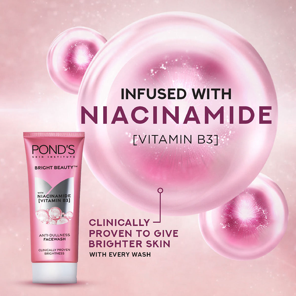 Pond's Bright Beauty Niacinamide Vit-B3 Face Wash, 150 gm, Pack of 1 Pond's Bright Beauty Niacinamide Vit-B3 Face Wash, 150 gm, Pack of 1