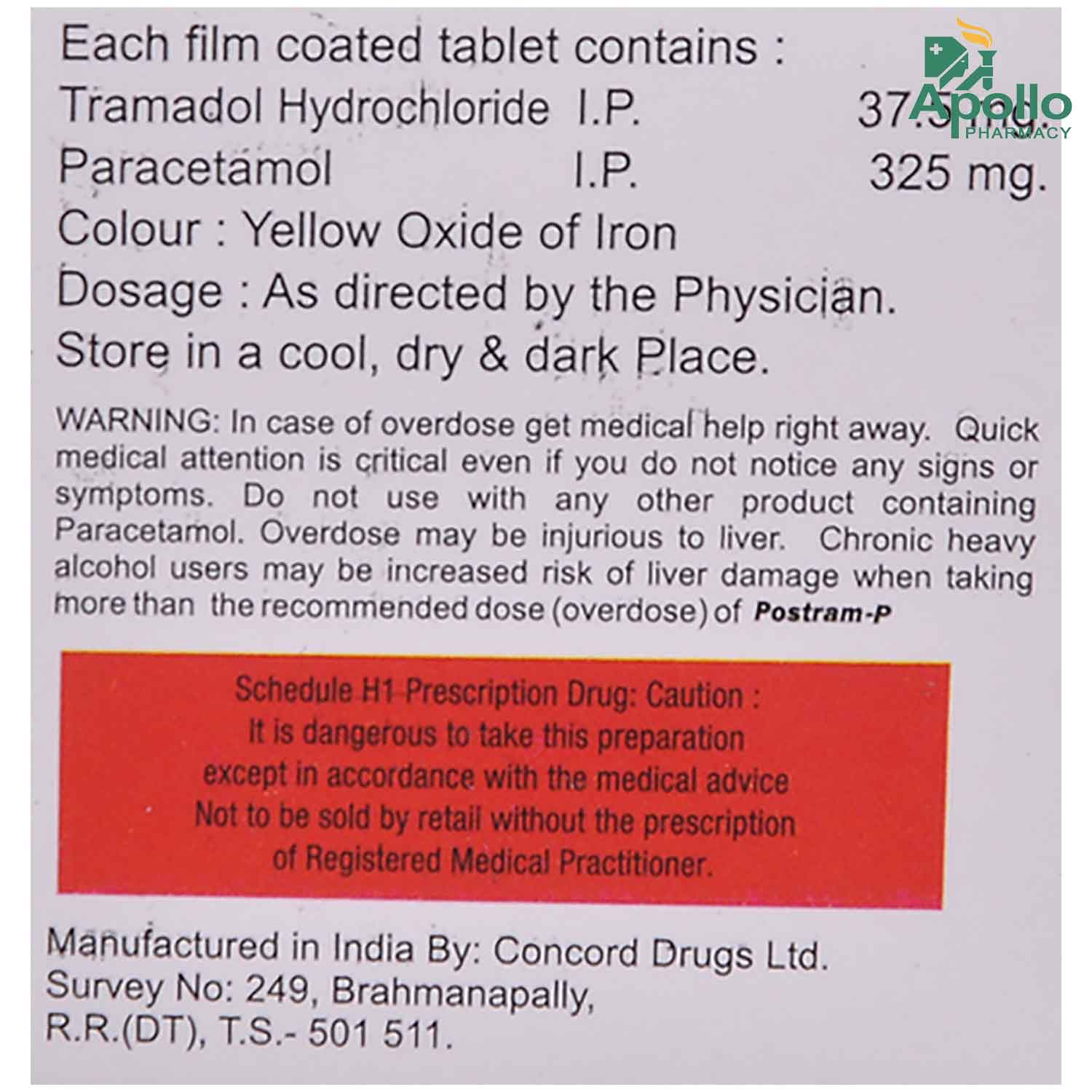 Postram-P Tablet 10's, Pack of 10 Postram-P Tablet 10's, Pack of 10