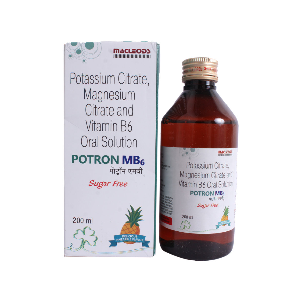 Potron MB6 Sugar Free Pineapple Oral Solution 200 ml, Pack of 1 ORAL SOLUTION Potron MB6 Sugar Free Pineapple Oral Solution 200 ml, Pack of 1 ORAL SOLUTION