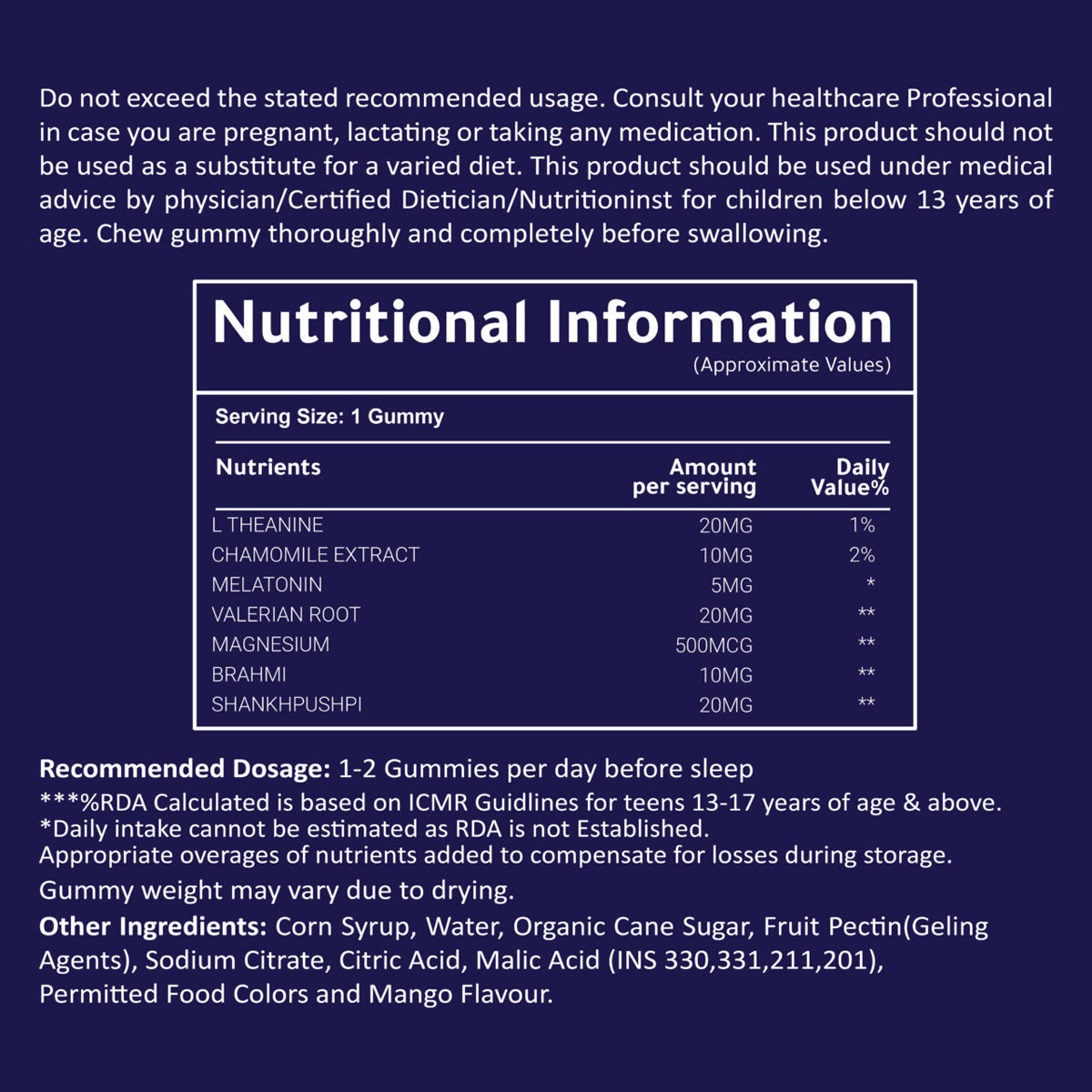 Powernosh Nutrition Sleep Gummies Mango Flavour, 30 Count, Pack of 1 Powernosh Nutrition Sleep Gummies Mango Flavour, 30 Count, Pack of 1
