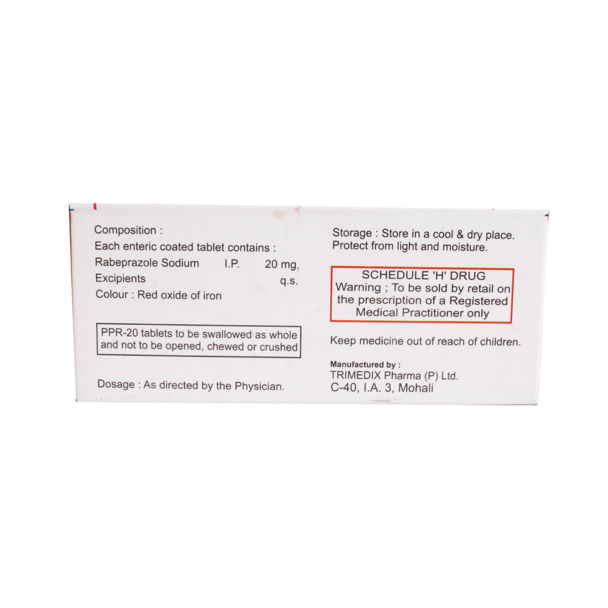Ppr-20 Tablet 10's, Pack of 10 TabletS Ppr-20 Tablet 10's, Pack of 10 TabletS