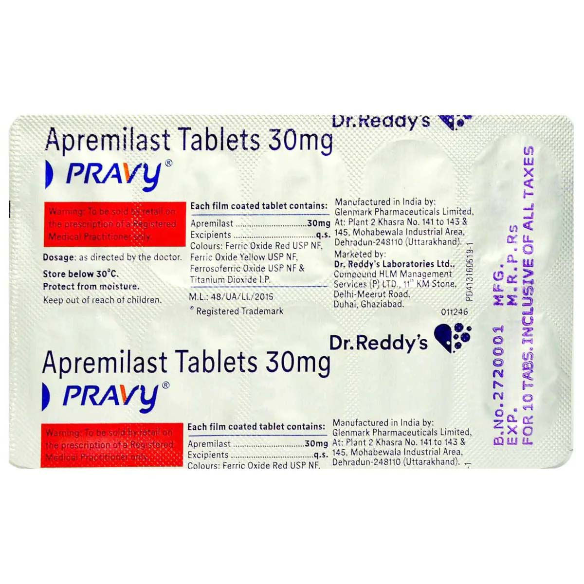 Pravy 30 mg Tablet 10's, Pack of 10 TABLETS Pravy 30 mg Tablet 10's, Pack of 10 TABLETS