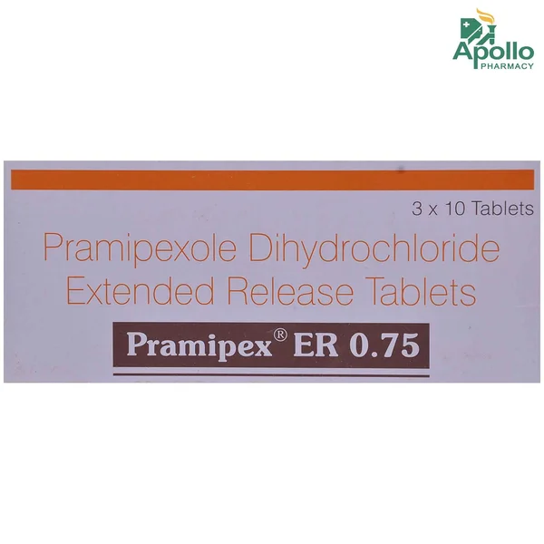 Pramipex ER 0.75 Tablet 10's