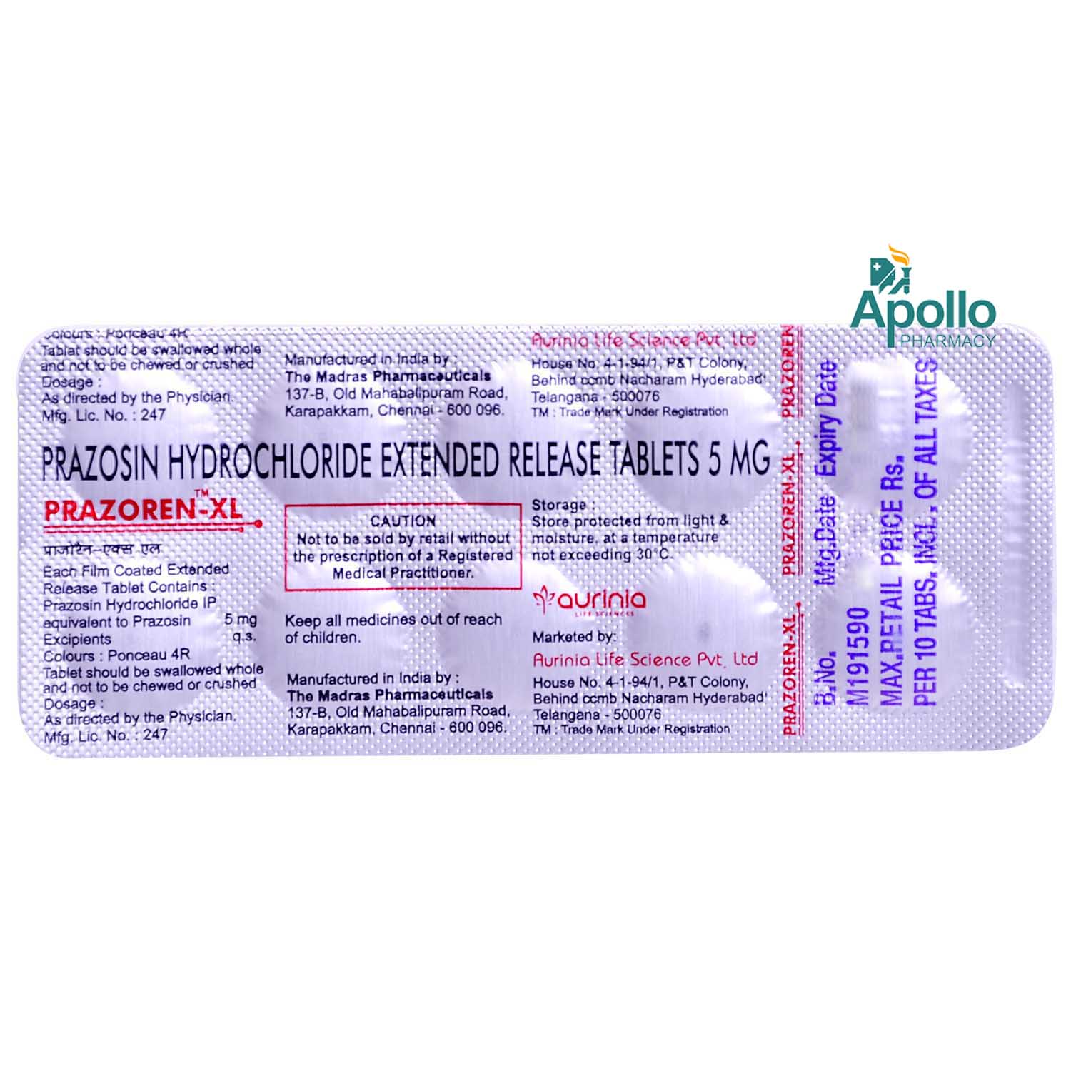Prazoren-Xl 5mg Tablet 10's, Pack of 10 Prazoren-Xl 5mg Tablet 10's, Pack of 10