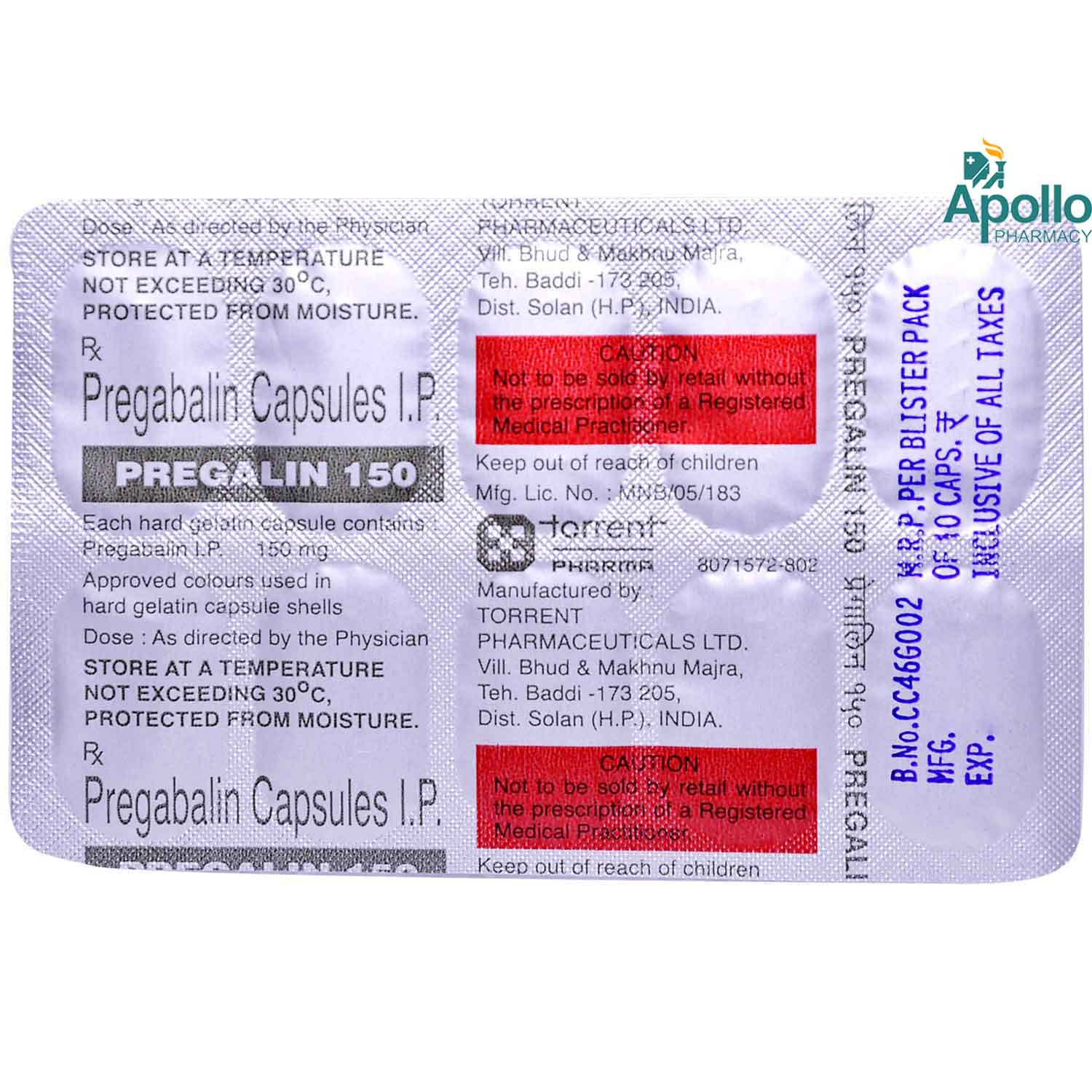 Pregalin 150 Capsule 10's, Pack of 10 CapsuleS Pregalin 150 Capsule 10's, Pack of 10 CapsuleS