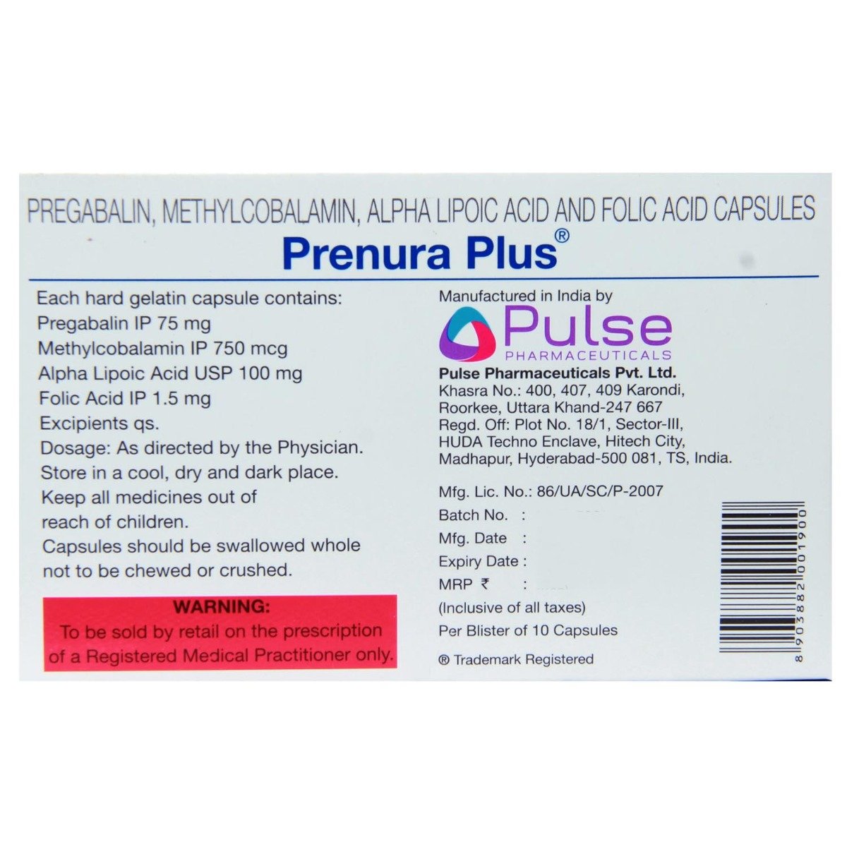 Prenura Plus Capsule 10's, Pack of 10 Prenura Plus Capsule 10's, Pack of 10