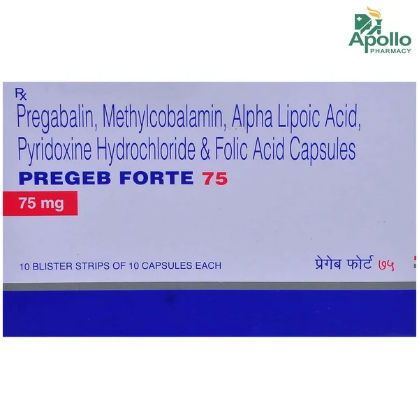 Pregeb Forte 75 Capsule 10's, Pack of 10 CAPSULES