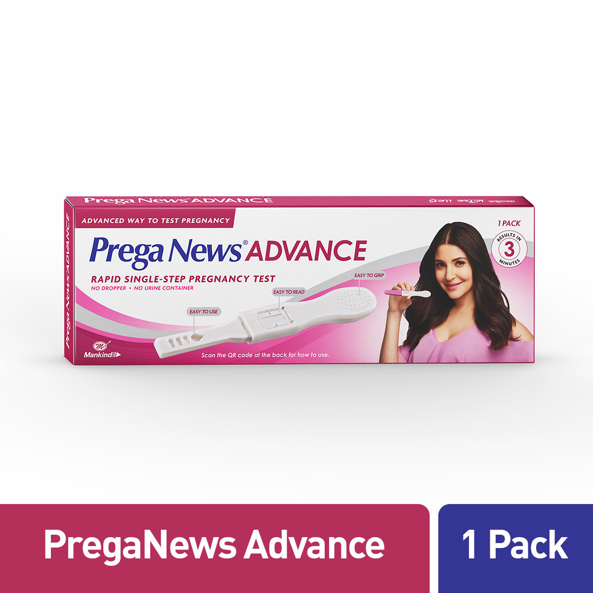Prega News Advance Rapid Single-Step Pregnancy Test Kit, 1 Count, Pack of 1 Prega News Advance Rapid Single-Step Pregnancy Test Kit, 1 Count, Pack of 1
