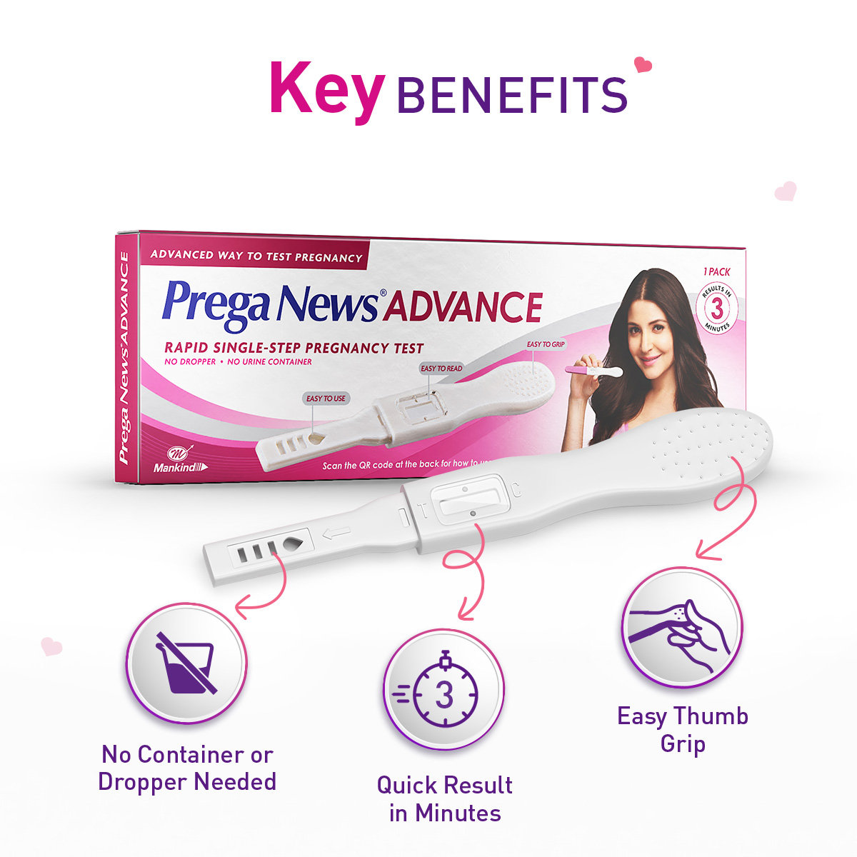Prega News Advance Rapid Single-Step Pregnancy Test Kit, 1 Count, Pack of 1 Prega News Advance Rapid Single-Step Pregnancy Test Kit, 1 Count, Pack of 1