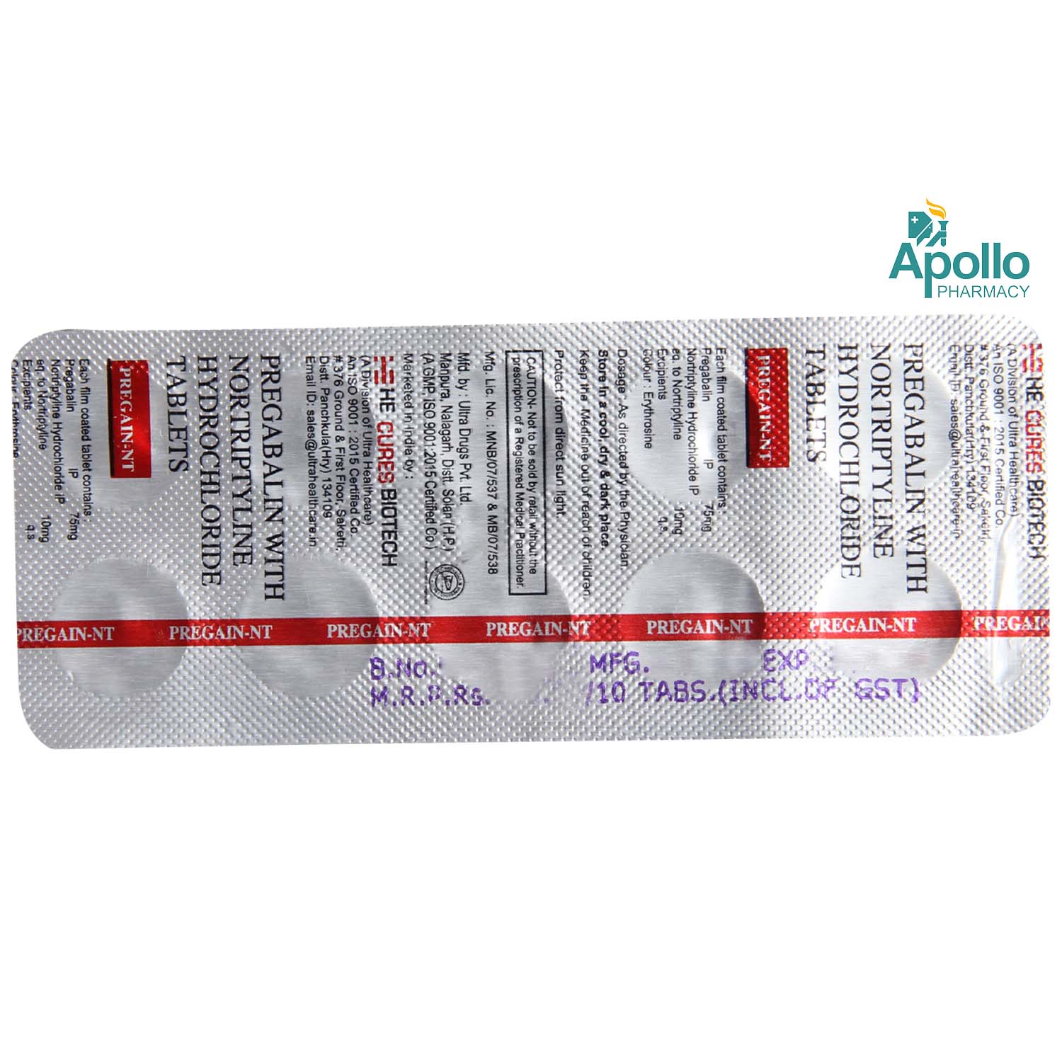 Pregain-NT 75 mg Tablet 10's, Pack of 10 Pregain-NT 75 mg Tablet 10's, Pack of 10