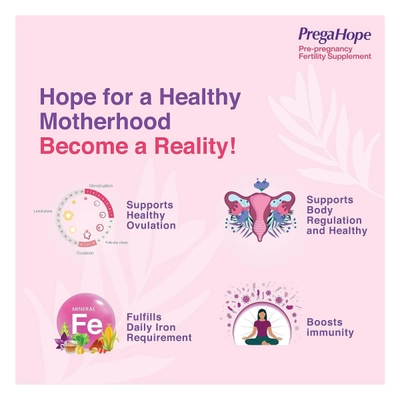 Prega Hope Pre-pregnancy Fertility Supplement for Women, 30 Tablets, Pack of 1