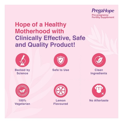 Prega Hope Pre-pregnancy Fertility Supplement for Women, 30 Tablets, Pack of 1