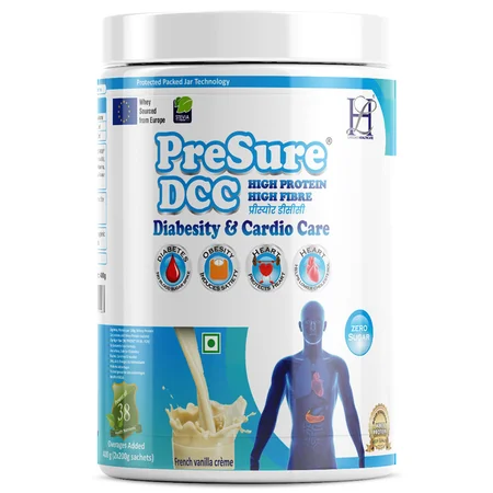 Presure Dcc High Protein Sugar Free French Vanilla Cream Flavour Powder, 400 gm