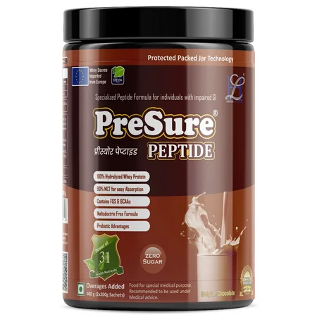 Presure Peptide Belgian Chocolate Flavour Powder, 400 gm Jar