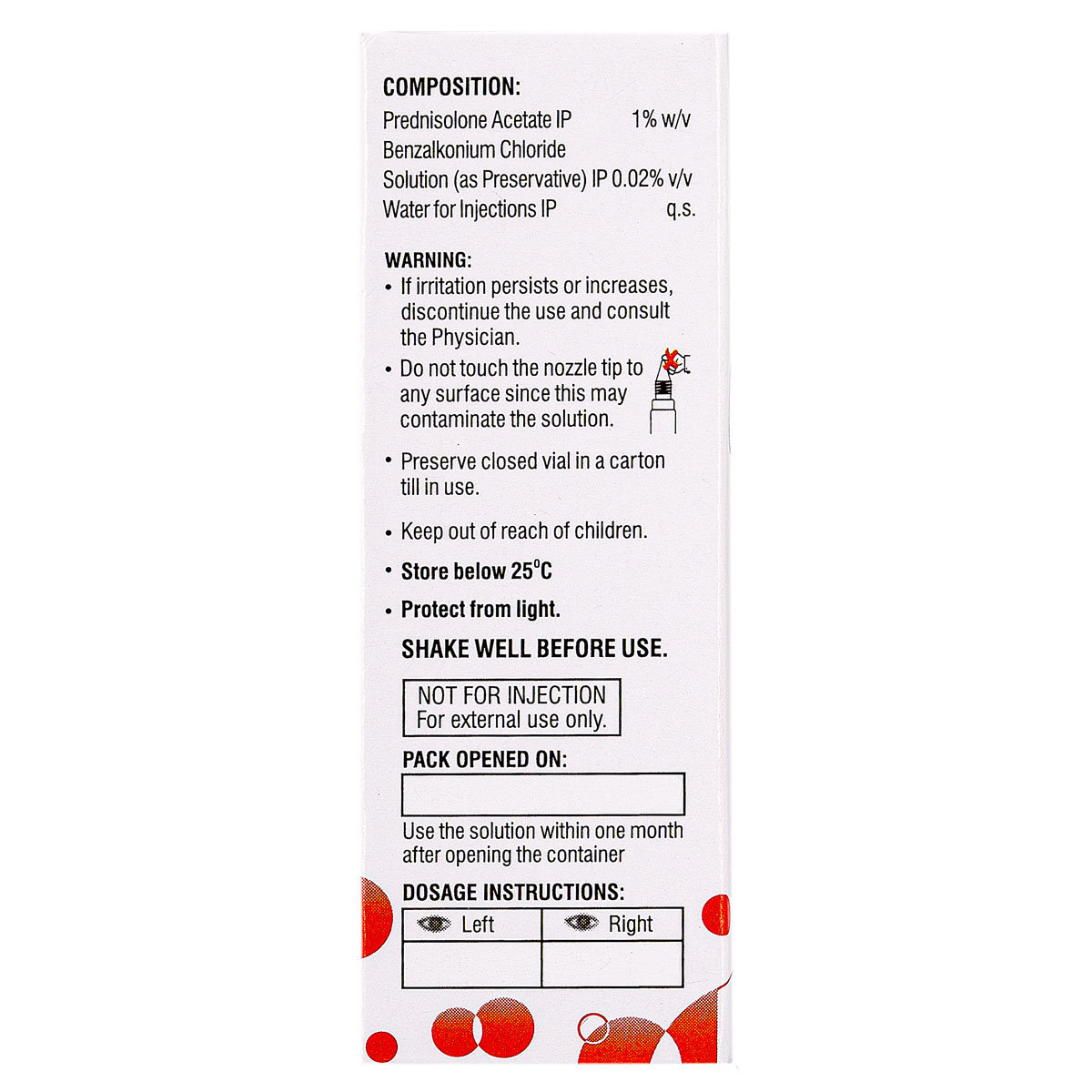 Predeye Ophthalmic Suspension 10 ml, Pack of 1 Suspension Predeye Ophthalmic Suspension 10 ml, Pack of 1 Suspension
