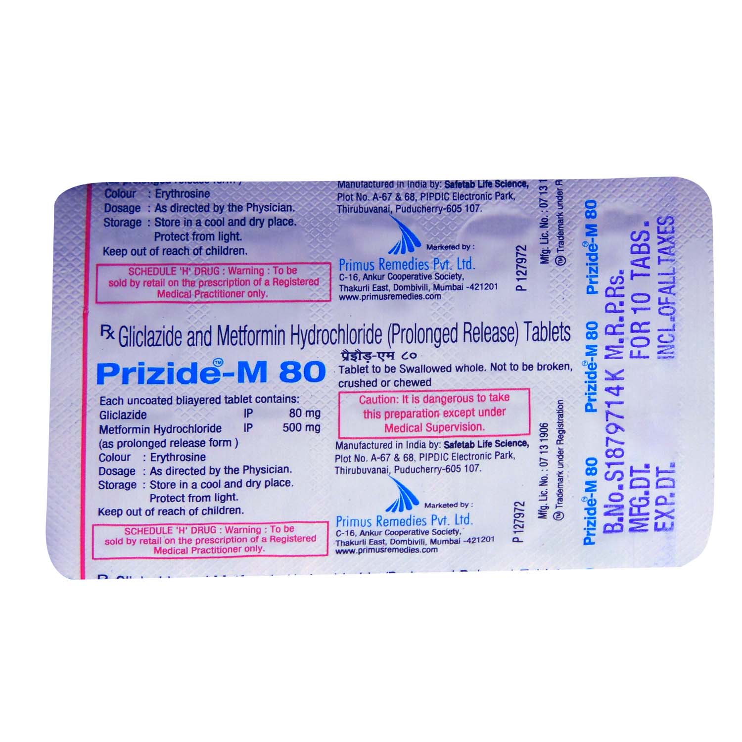 Prizide-M 80 Tablet 10's, Pack of 10 TABLETS Prizide-M 80 Tablet 10's, Pack of 10 TABLETS