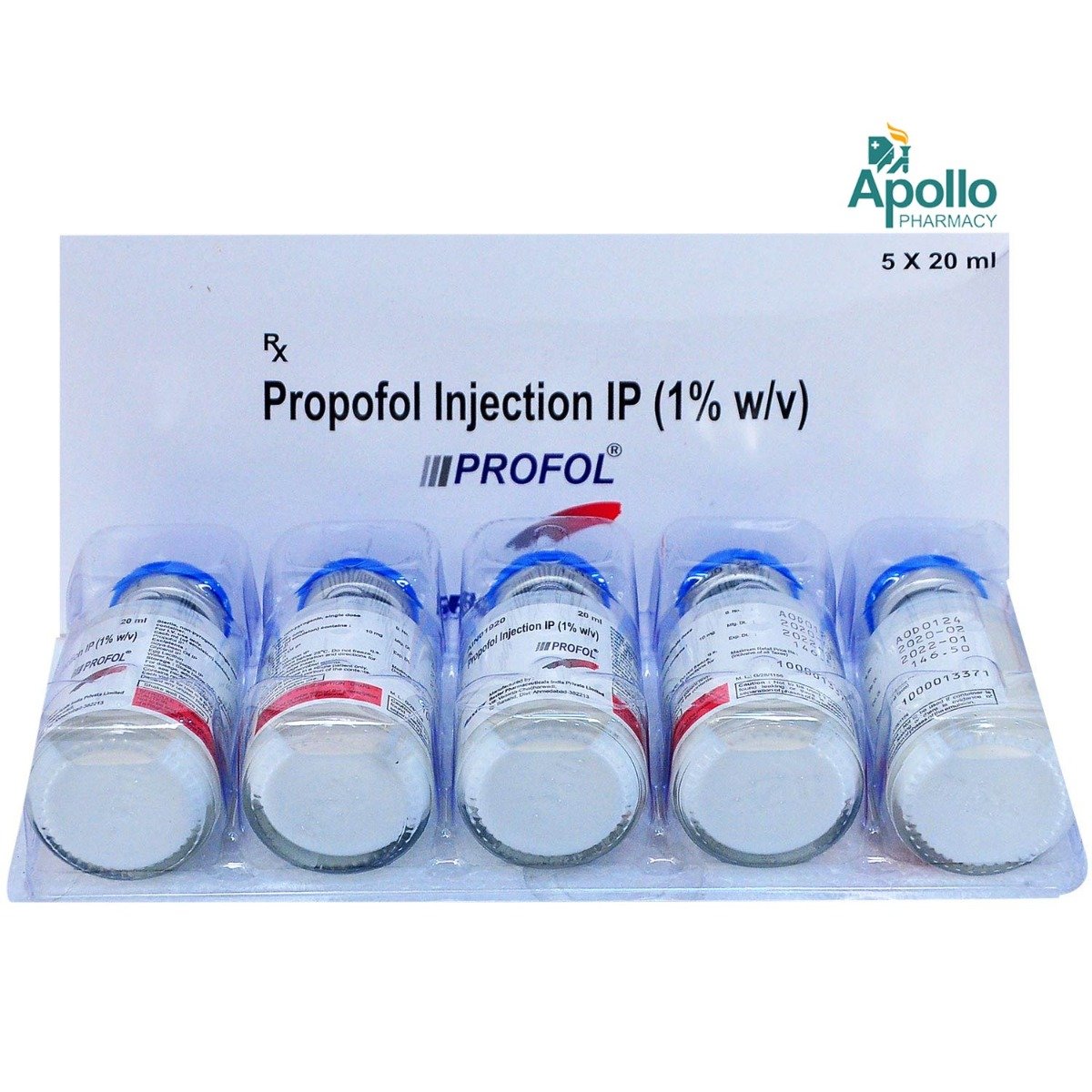 PROFOL INJECTION 1%   20ML, Pack of 1 Injection PROFOL INJECTION 1%   20ML, Pack of 1 Injection