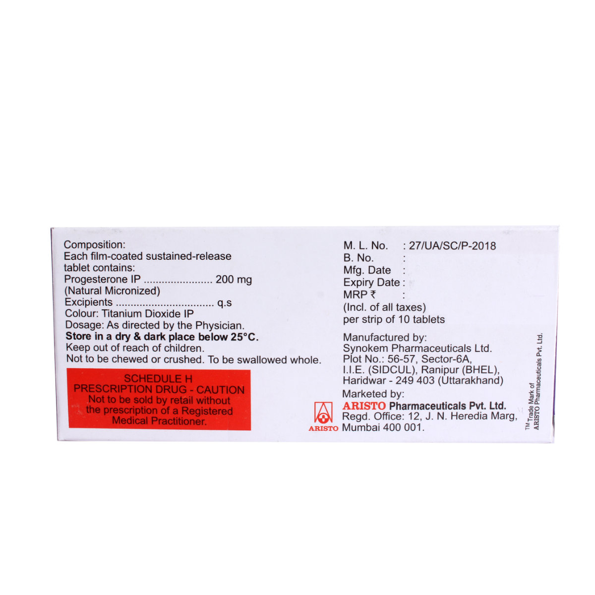 Profine SR 200 Tablet 10's, Pack of 10 TABLETS Profine SR 200 Tablet 10's, Pack of 10 TABLETS