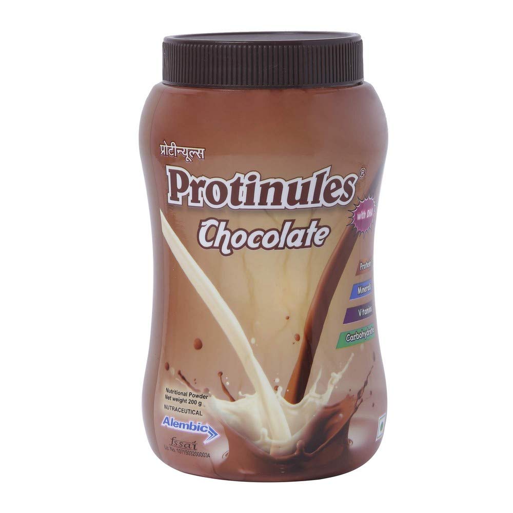 Protinules Chocolate Flavour Powder, 200 gm, Pack of 1 Protinules Chocolate Flavour Powder, 200 gm, Pack of 1