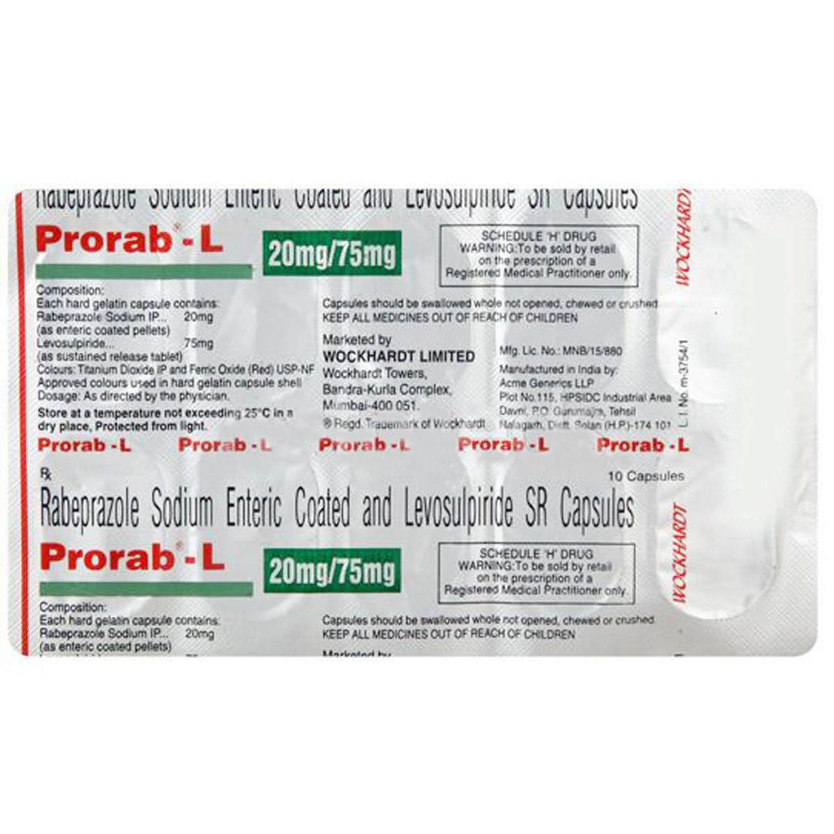Prorab-L Capsule 10's, Pack of 10 Prorab-L Capsule 10's, Pack of 10