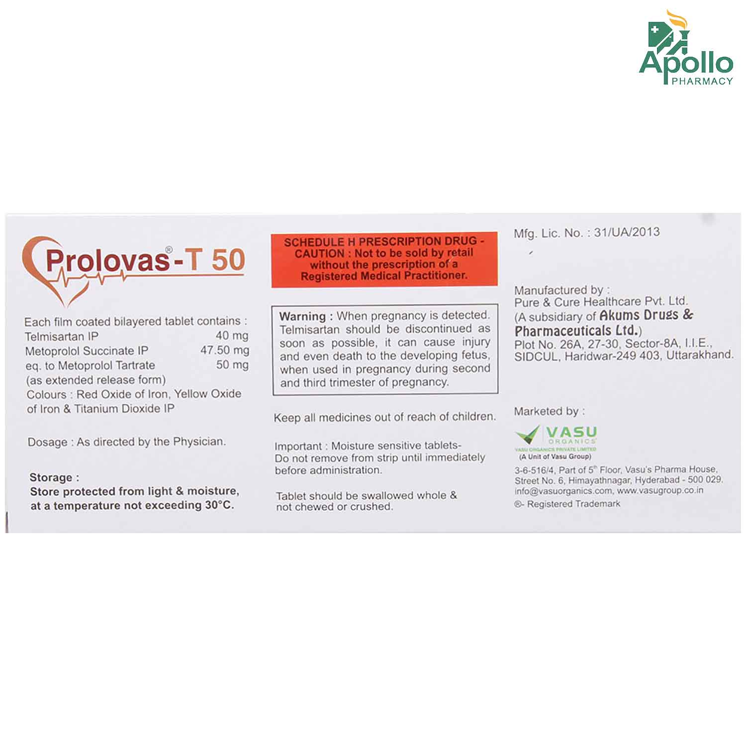 Prolovas-T 50 Tablet 10's, Pack of 10 Prolovas-T 50 Tablet 10's, Pack of 10