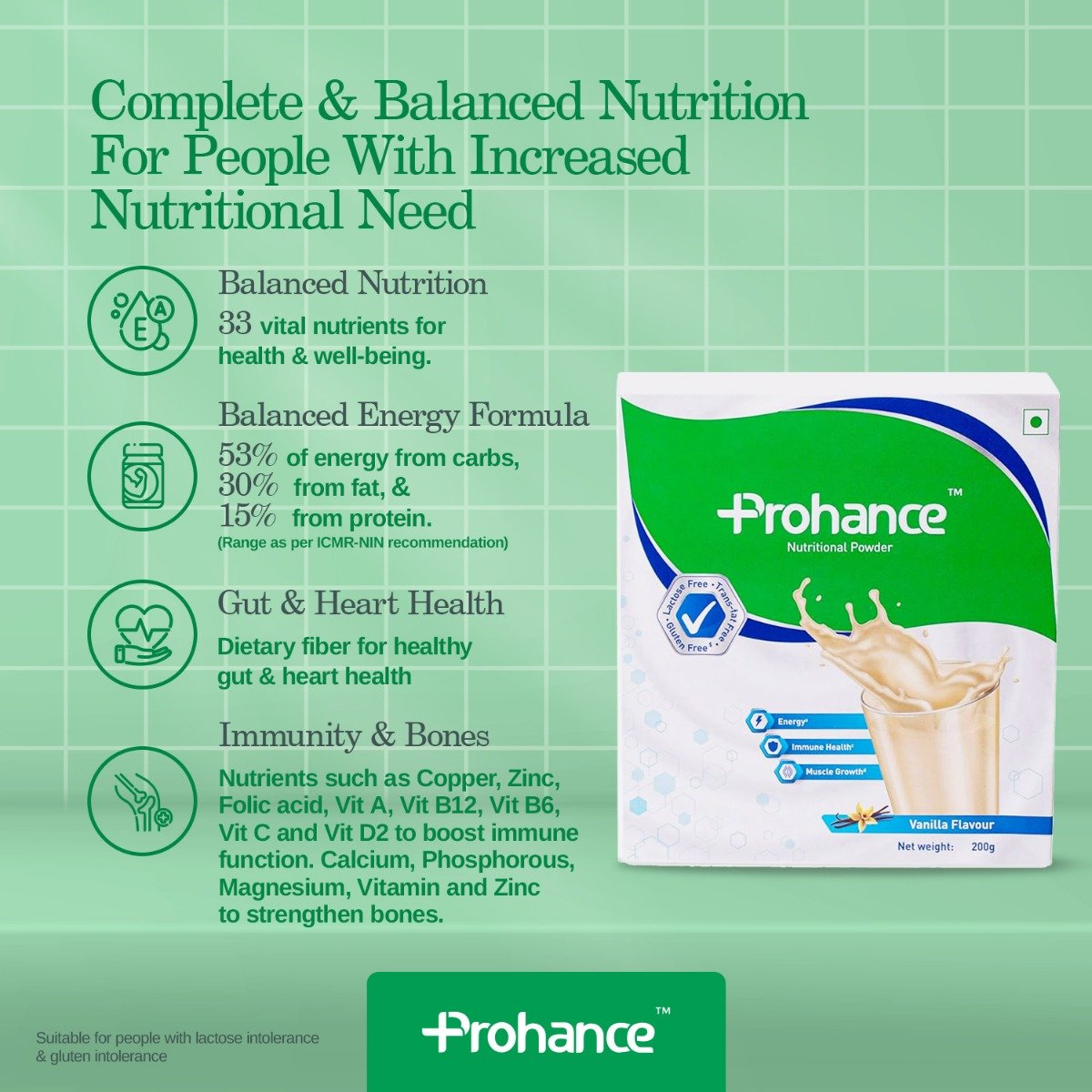 Prohance Vanilla Powder 200 gm, Pack of 1 Prohance Vanilla Powder 200 gm, Pack of 1