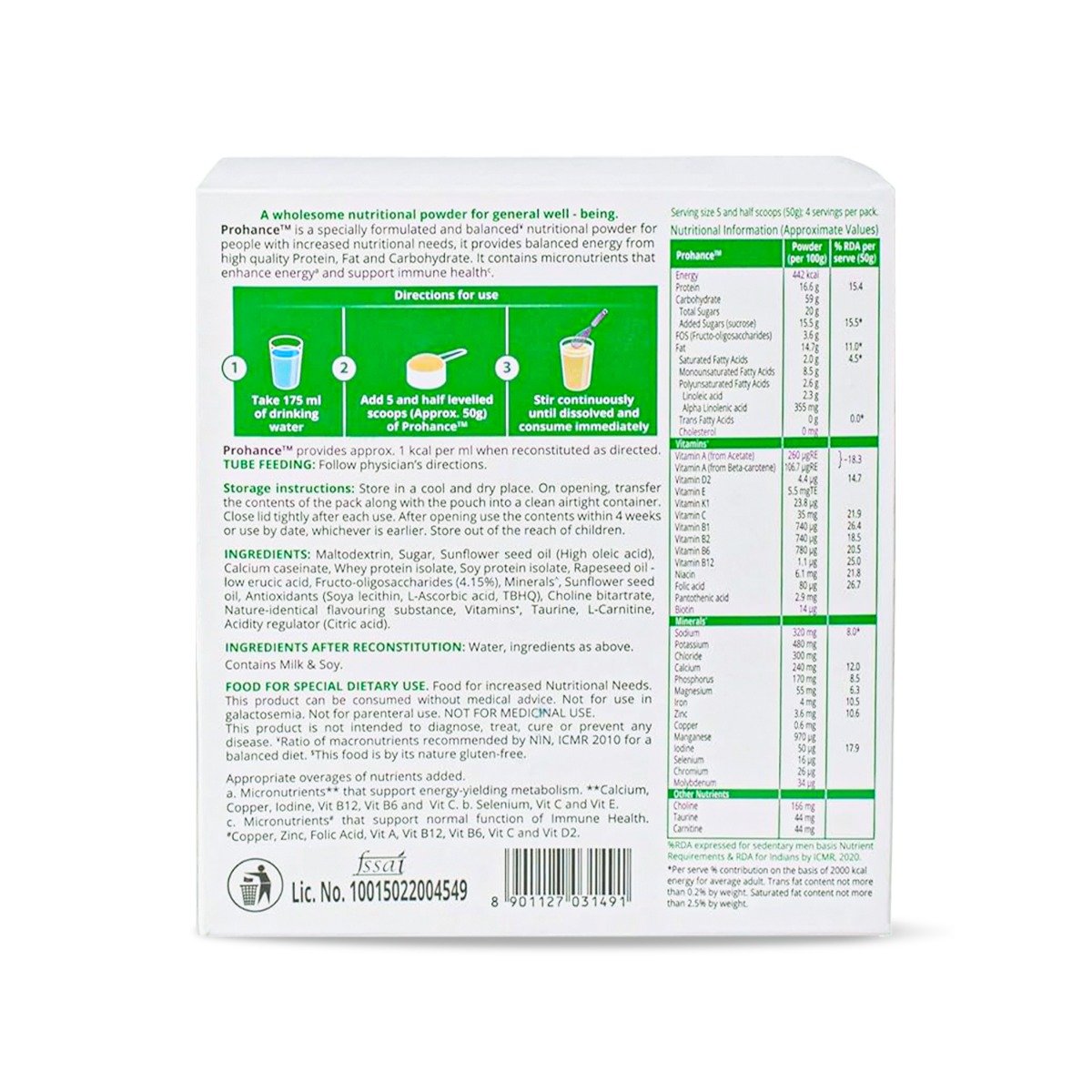 Prohance Vanilla Powder 200 gm, Pack of 1 Prohance Vanilla Powder 200 gm, Pack of 1