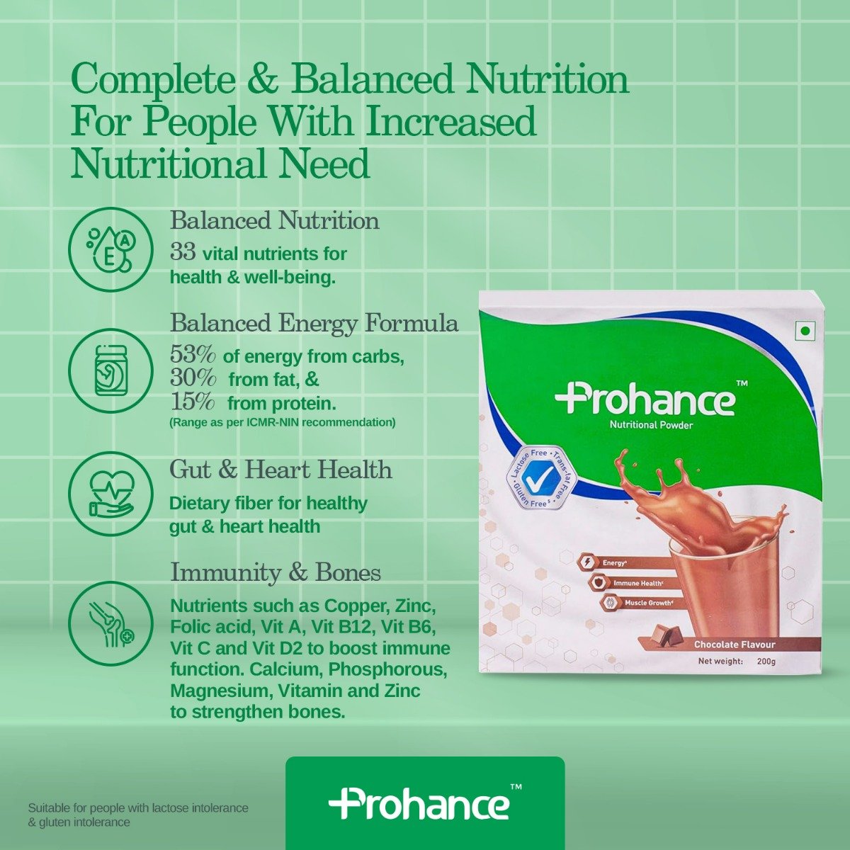Prohance Chocolate Flavour Powder 200 gm, Pack of 1 Prohance Chocolate Flavour Powder 200 gm, Pack of 1
