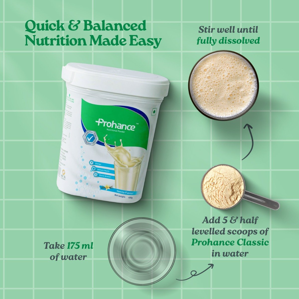 Prohance Vanilla Flavour Nutritional Drink Powder, 400 gm, Pack of 1 Prohance Vanilla Flavour Nutritional Drink Powder, 400 gm, Pack of 1