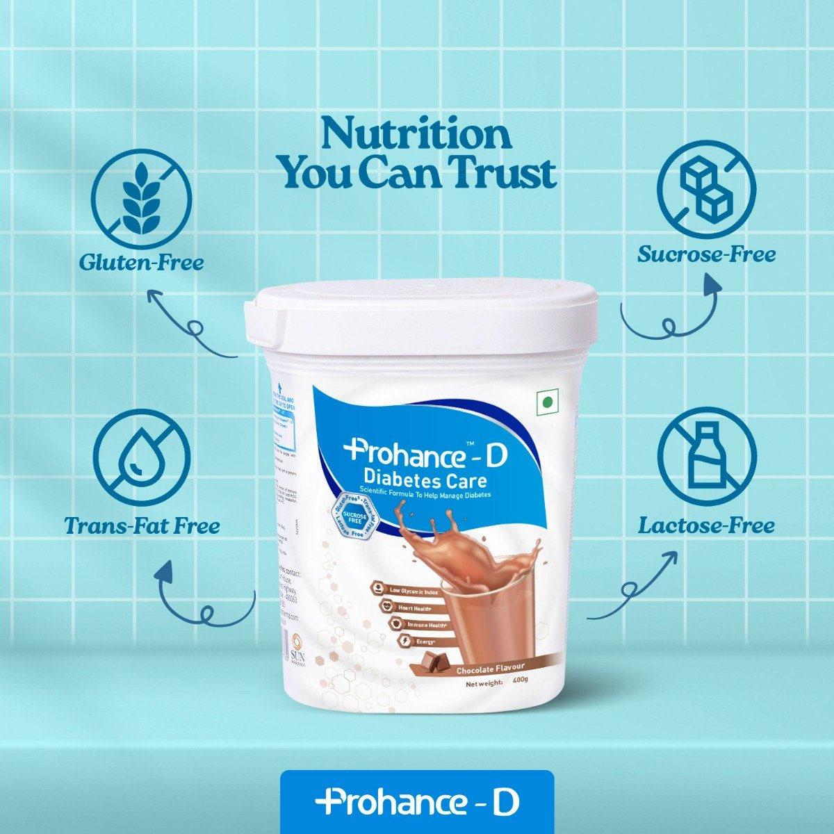 Prohance-D Sugar Free Chocolate Powder 400 gm, Pack of 1 Prohance-D Sugar Free Chocolate Powder 400 gm, Pack of 1