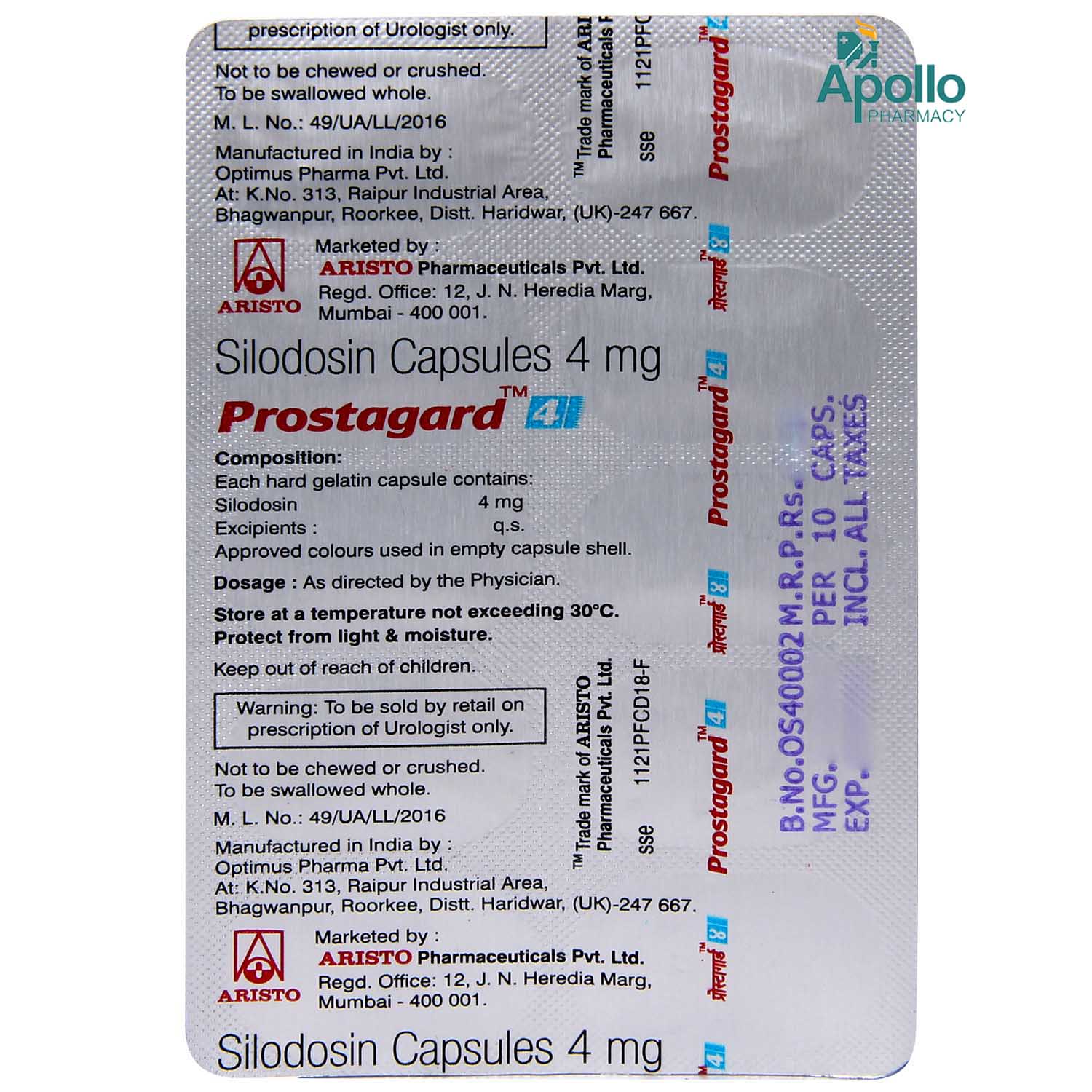 Prostagard 4 Capsule 10's, Pack of 10 CapsuleS Prostagard 4 Capsule 10's, Pack of 10 CapsuleS