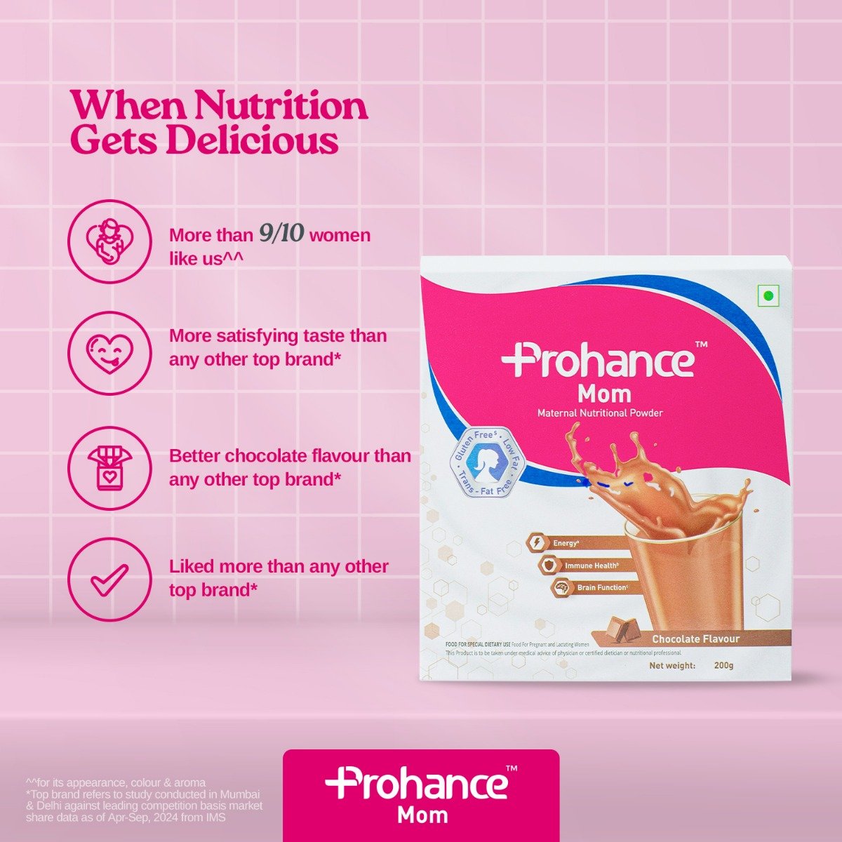 Prohance Mom Chocolate Flavour Powder 200 gm, Pack of 1 Powder Prohance Mom Chocolate Flavour Powder 200 gm, Pack of 1 Powder