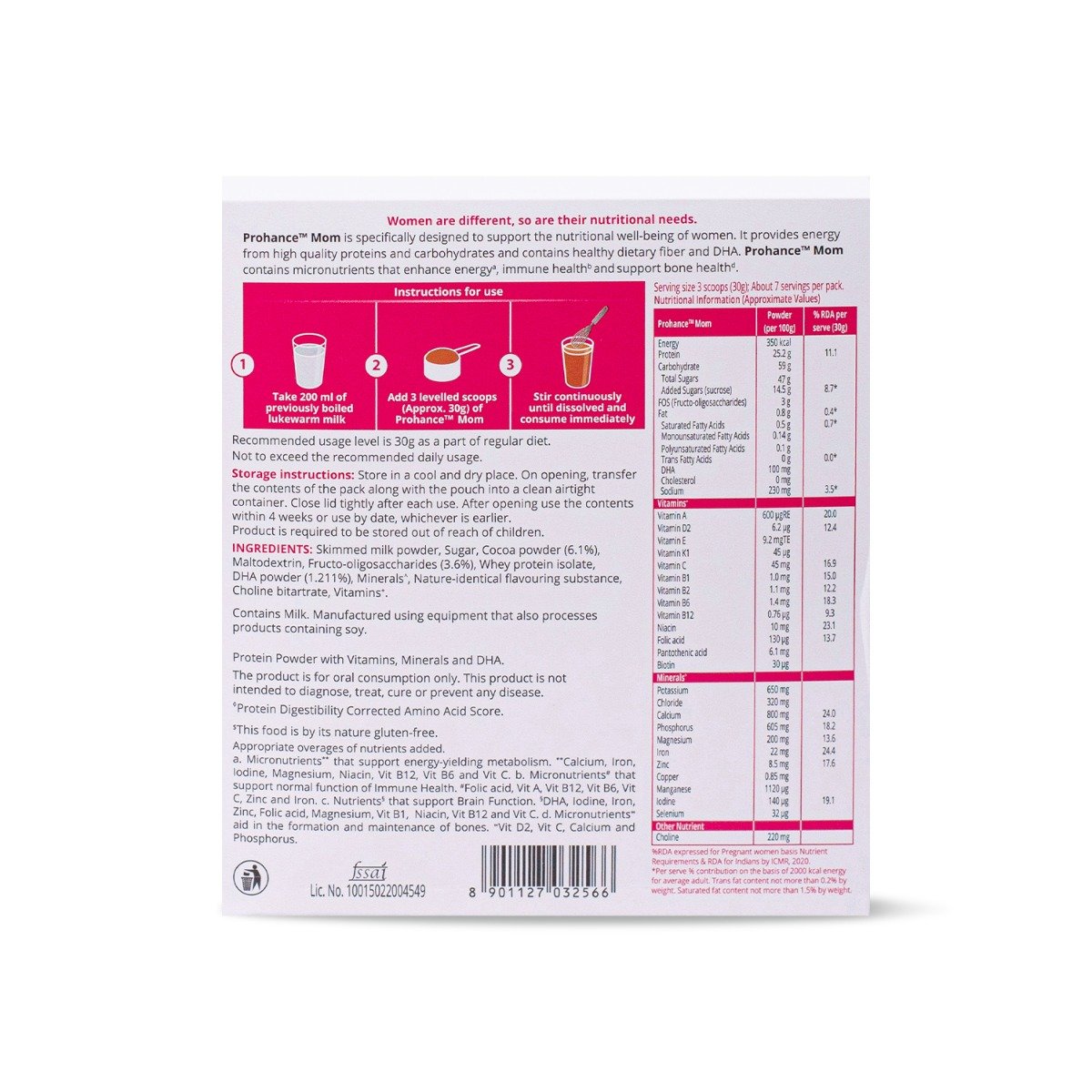 Prohance Mom Chocolate Flavour Powder 200 gm, Pack of 1 Powder Prohance Mom Chocolate Flavour Powder 200 gm, Pack of 1 Powder