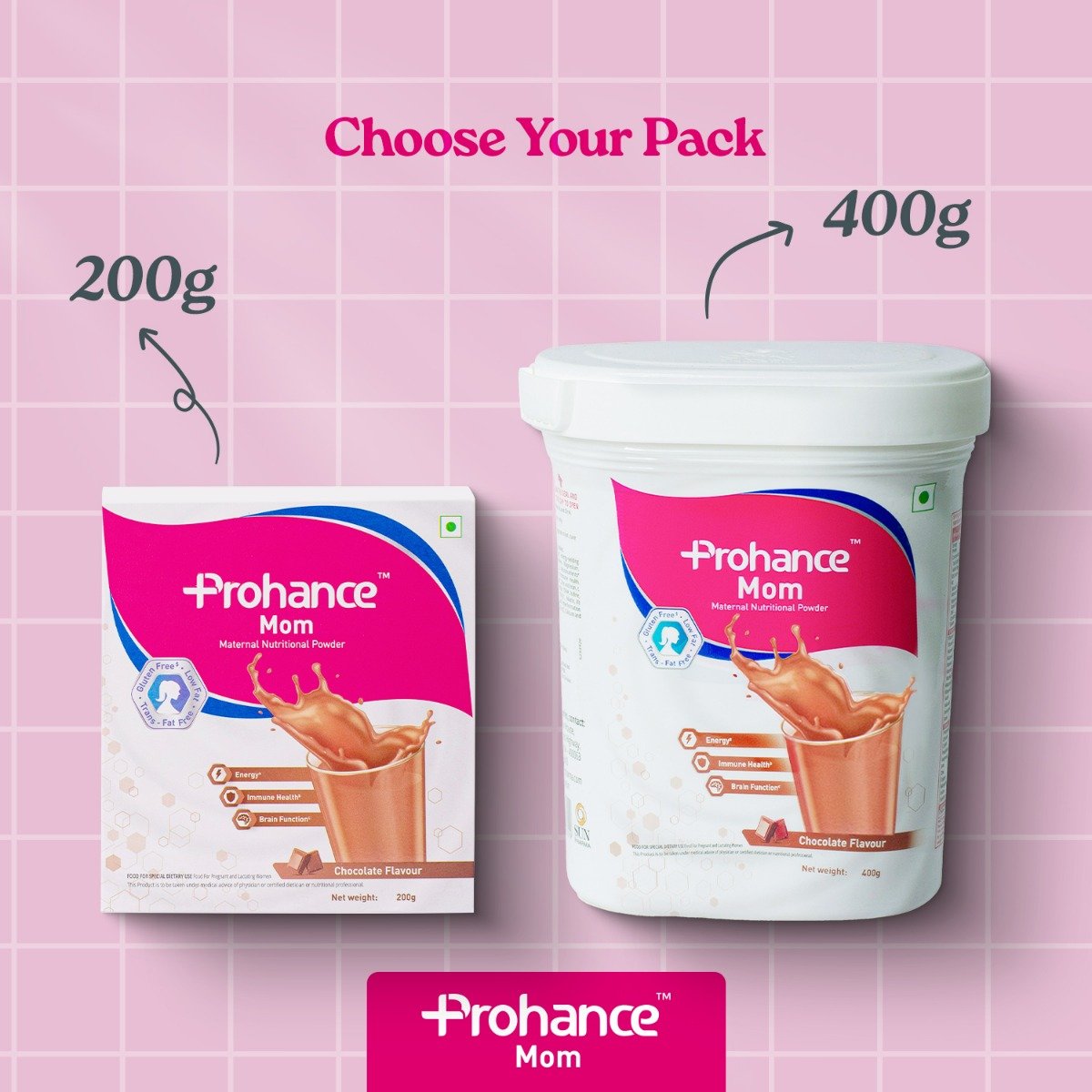 Prohance Mom Chocolate Flavour Powder, 400 gm, Pack of 1 Prohance Mom Chocolate Flavour Powder, 400 gm, Pack of 1