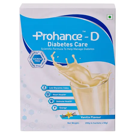 Prohance-D Vanilla Flavour Nutritional Drink Powder, 200 gm
