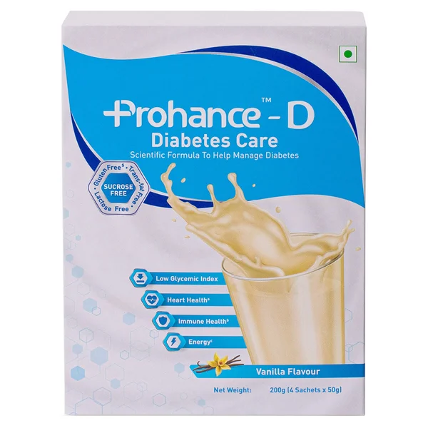 Prohance-D Vanilla Flavour Nutritional Drink Powder, 200 gm, Pack of 1