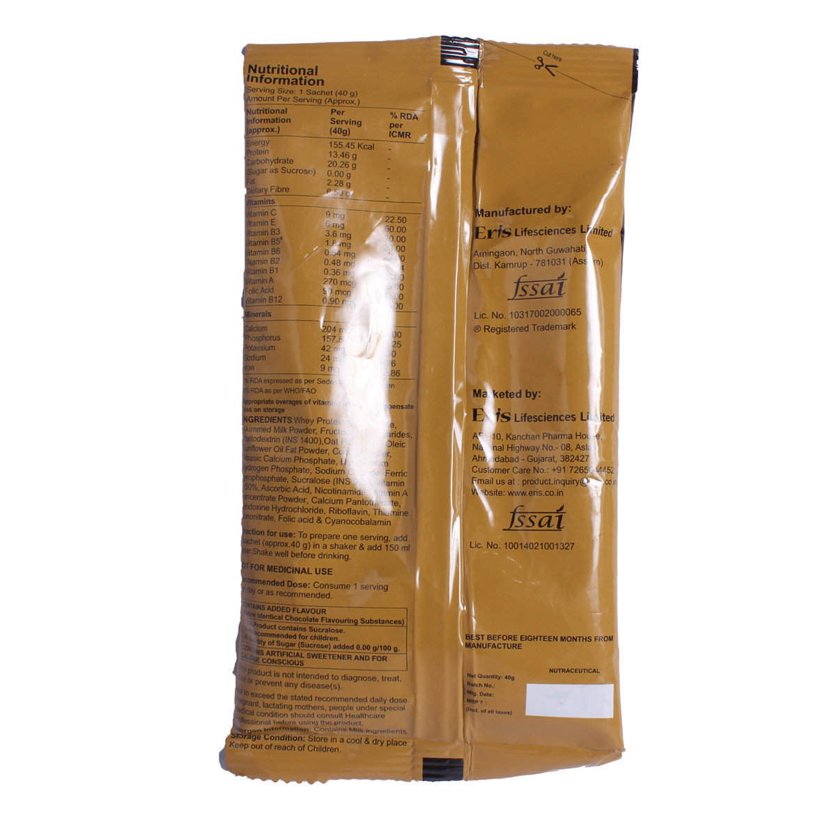 Prototal Whey Protein Belgian Chocolate Sachet 40 gm, Pack of 1 Prototal Whey Protein Belgian Chocolate Sachet 40 gm, Pack of 1