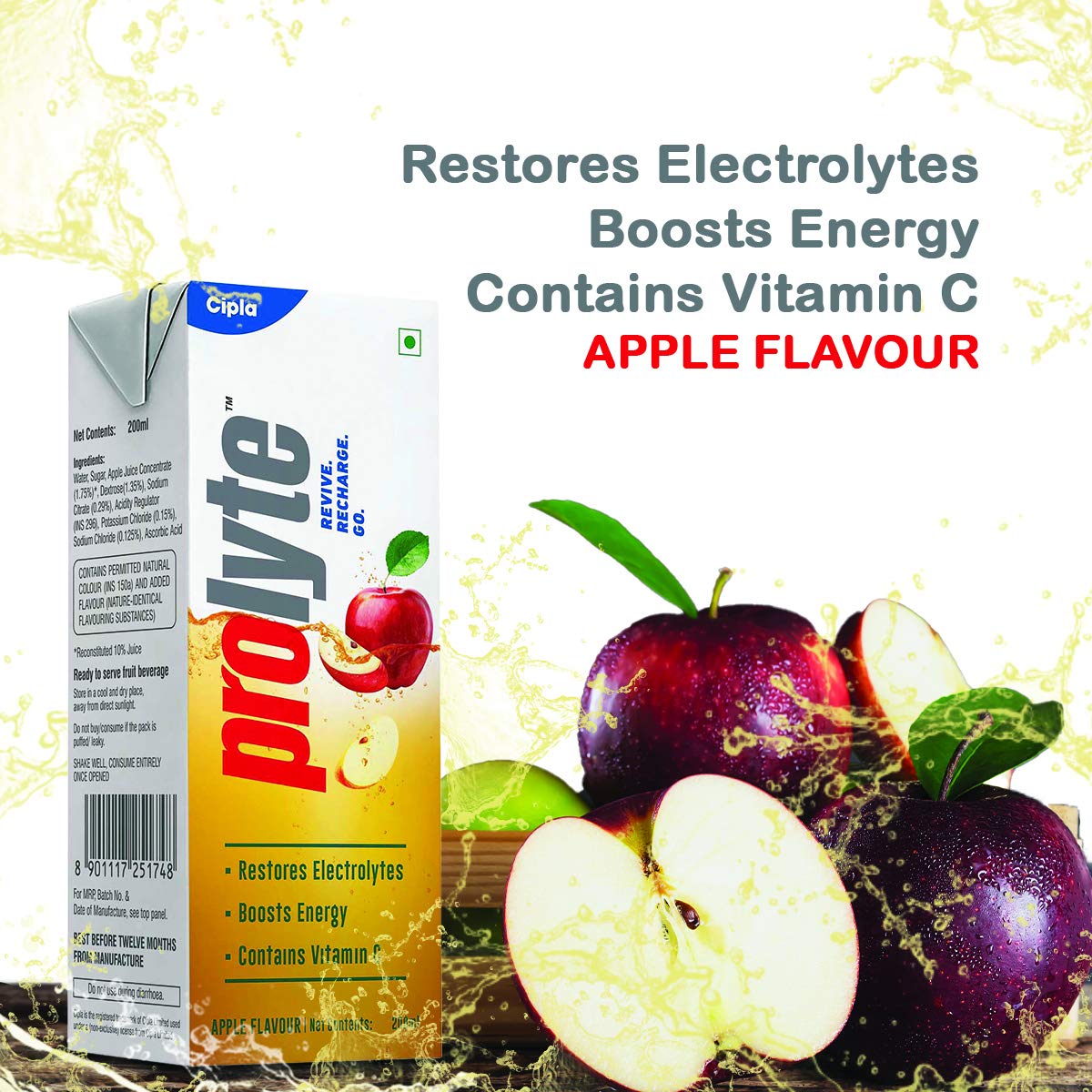 Prolyte Apple Flavour Energy Drink, 200 ml, Pack of 1 Prolyte Apple Flavour Energy Drink, 200 ml, Pack of 1