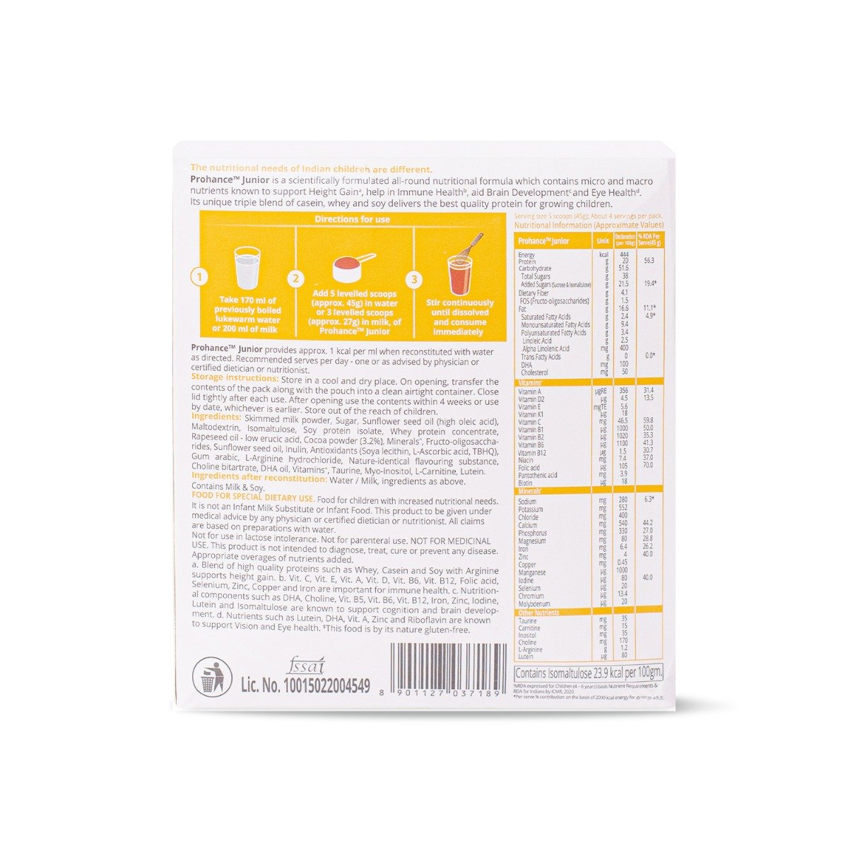 Prohance Junior Vanilla Powder 200 gm, Pack of 1 Prohance Junior Vanilla Powder 200 gm, Pack of 1