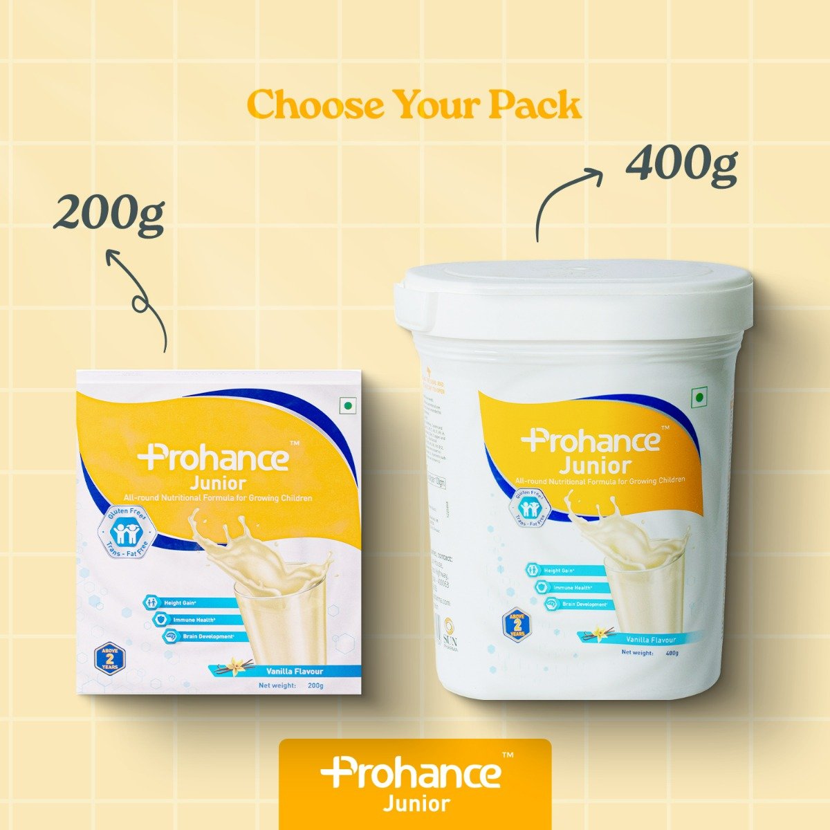 Prohance Junior Vanilla Powder 400 gm, Pack of 1 Prohance Junior Vanilla Powder 400 gm, Pack of 1