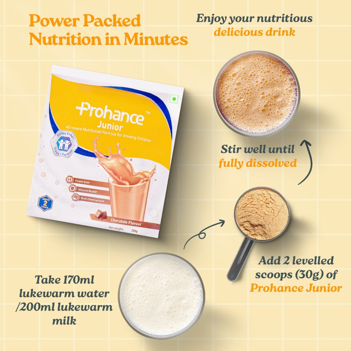 Prohance Junior Chocolate Flavour Powder 200 gm, Pack of 1 Prohance Junior Chocolate Flavour Powder 200 gm, Pack of 1