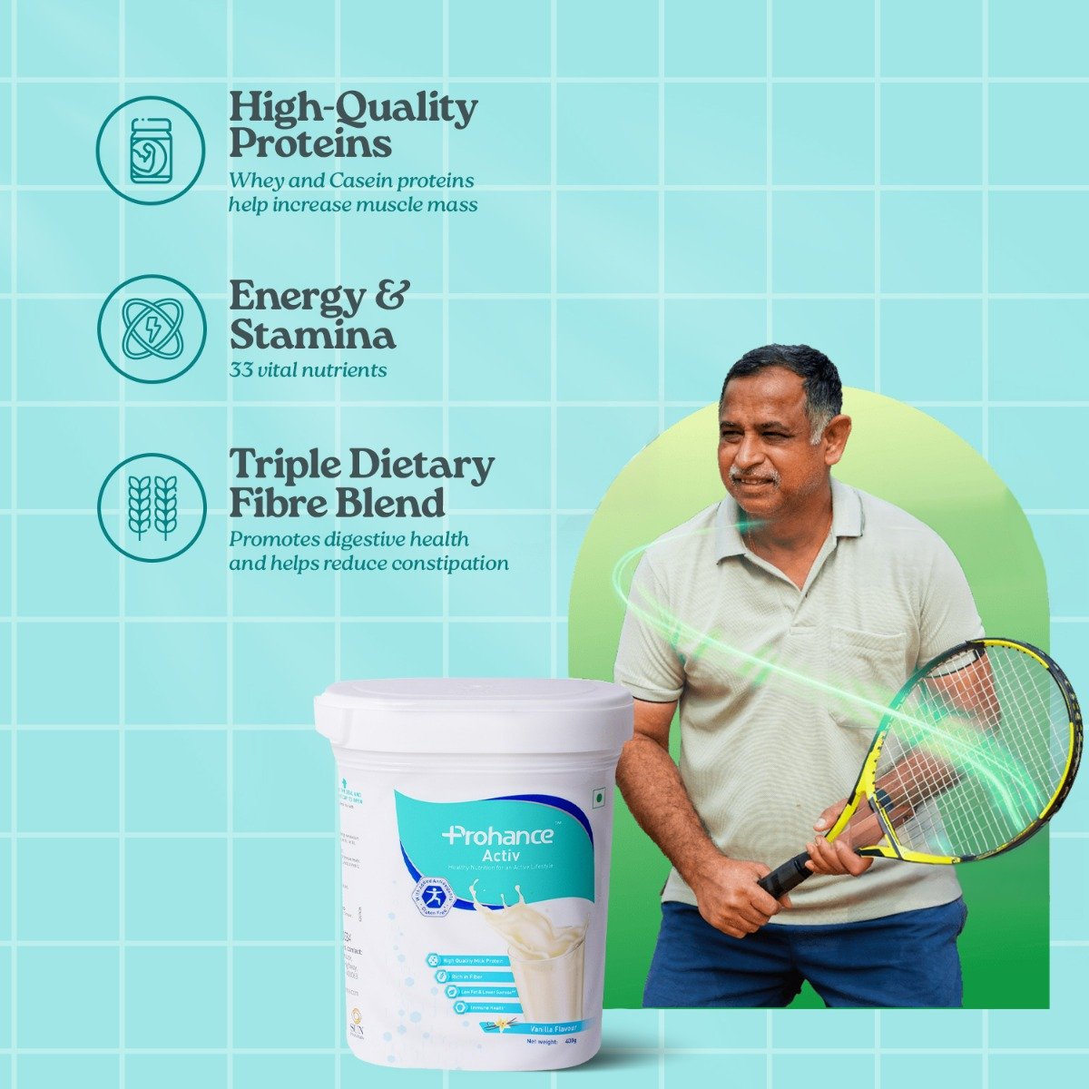 Prohance Active Vanilla Powder 400 gm, Pack of 1 Prohance Active Vanilla Powder 400 gm, Pack of 1