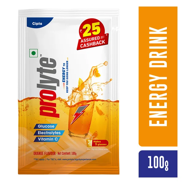 Prolyte Orange Flavour Electrolyte Powder, 100 gm