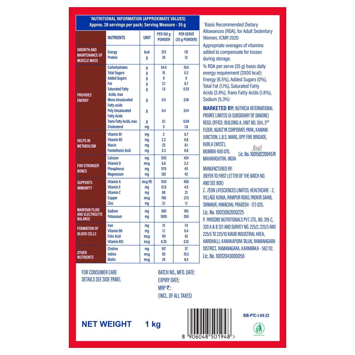 Protinex Rich Chocolate Flavour Nutrition Powder for Adults, 1 kg, Pack of 1 Protinex Rich Chocolate Flavour Nutrition Powder for Adults, 1 kg, Pack of 1