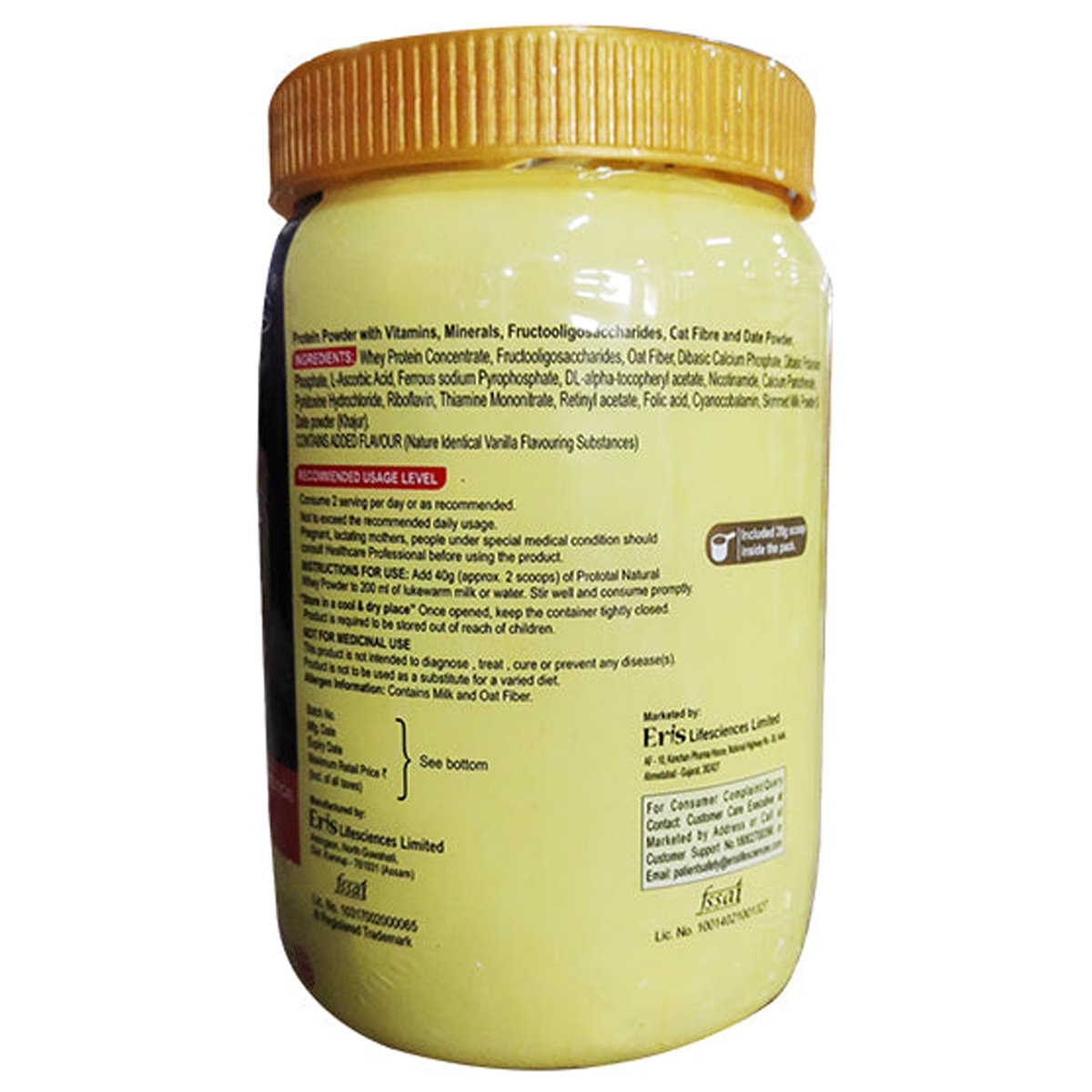 Prototal Natural Creamy Vanilla Flavour Whey Protein Powder, 480 gm, Pack of 1 Prototal Natural Creamy Vanilla Flavour Whey Protein Powder, 480 gm, Pack of 1