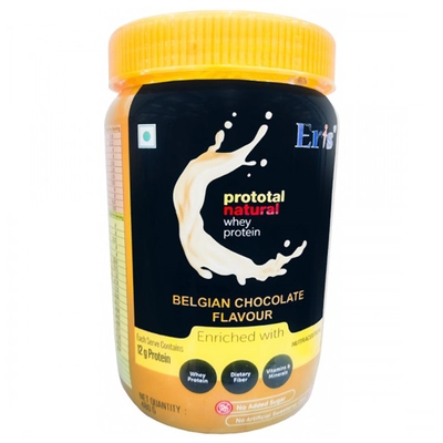 Prototal Natural Belgian Chocolate Flavour Whey Protein Powder, 480 gm, Pack of 1