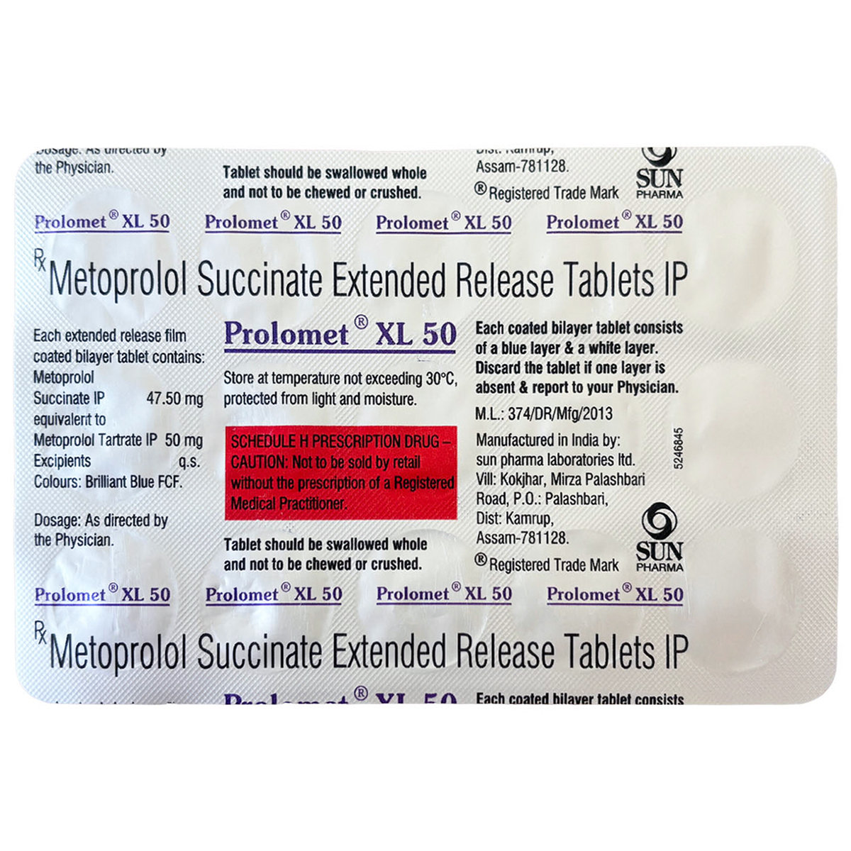 Prolomet XL 50 Tablet 15's, Pack of 15 TabletS Prolomet XL 50 Tablet 15's, Pack of 15 TabletS