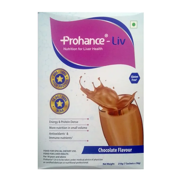 Prohance-Liv Chocolate Flavour Nutritional Drink Powder, 210 gm (7x30 gm), Pack of 1