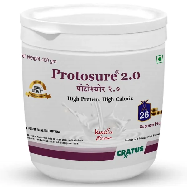 Protosure 2.0 Vanilla Flavour Powder, 400 gm, Pack of 1